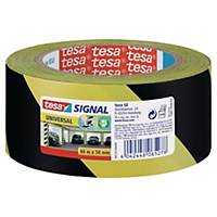 Tesa Signal Universal markeertape, geel/zwart, per rol tape
