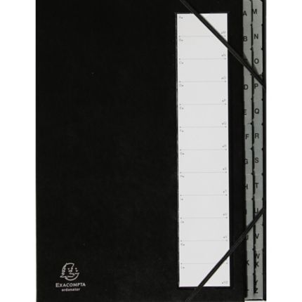 EXACOMPTA Trieur alphabétique 26 compartiments Noir, couverture