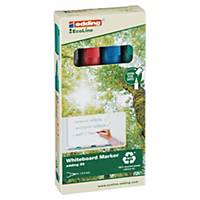 Edding 28 EcoLine whiteboardmarker bullet tip assorted colours - box of 4