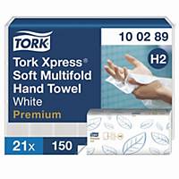 Tork 100289 Xpress® weiche Multifold-Handtücher Weiß H2 2-lagig, 3150 Tücher