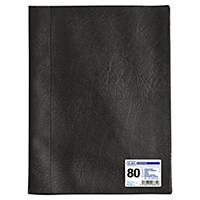 Porte vues Oxford Hunter - PVC grain cuir - 40 pochettes - noir