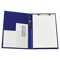 Porte-bloc conférencier à pince - A4+ - carton enduit PVC - bleu
