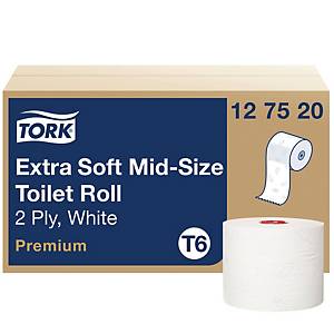 Toiletpapir Tork T6 127520 Premium Kompakt, 2-lag, karton a 27 ruller