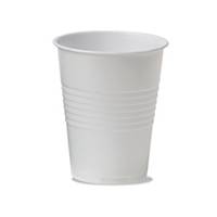 Plastic disposable cups 18 cl white - box of 3000