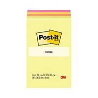 POST-IT 656-4VAD NEON NOTES 2   X 3   - 4 NEON AND 1 YELLOW PAD - PACK OF 5
