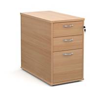 Desk high 3 drawer pedestal with silver handles 800mm beechDel Only Excl NI