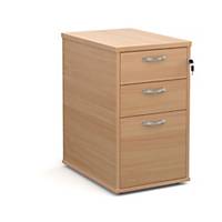 Desk high 3 drawer pedestal with silver handles 730mm beechDel Only Excl NI