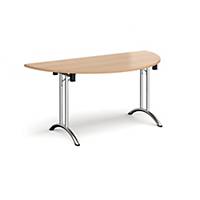 Semi circular folding leg table 1600mm x 800mm beech - Delivery only