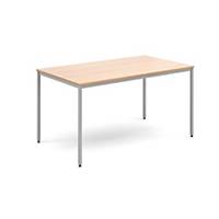 Rectangular flexi table with silver frame 1400mm x 800mm beech  Del Only Excl NI