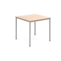 Rectangular flexi table with silver frame 800mm x 800mm beechDel Only Excl NI