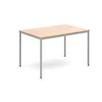 Rectangular flexi table with silver frame 1200mm x 800mm beech  Del Only Excl NI