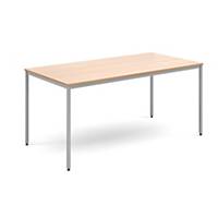 Rectangular flexi table with silver frame 1600mm x 800mm beech  Del Only Excl NI