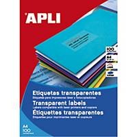 Etiquetas adhesivas láser Apli 1223 - 48,5 x 25,4 mm - transparente - Caja 880