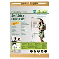 Bi-Office Earth It Plain Recycled Self Stick Easel Flipchart Pad - Pack of 2