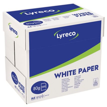 Caroline Permanent mei Lyreco White A4 Paper 80gsm - Non-Stop Box of 2500 Unwrapped Sheets of Paper