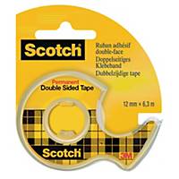 Scotch® Tape dubbelzijdige plakband 136D, B 12 mm x L 6,3 m op handdispenser