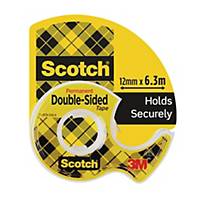 SCOTCH DOUBLE-SIDED STICKY TAPE 12MM X 6.3M ROLL - WITH DISPENSER