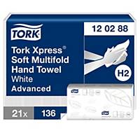 Tork Xpress H2 White Advanced Multifold Hand Towel - Pack of 21 X 136 Sheets