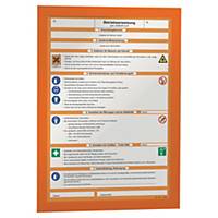 Samolep. informačné puzdro Durable Duraframe, A4, oranžové, 2 kusy/bal