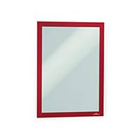 Durable DURAFRAME Self Adhesive Signage Magnetic Frame - A4 Red, Pack of 2