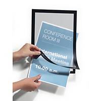 Durable DURAFRAME Self Adhesive Signage Magnetic Frame - A4 Black, Pack of 2