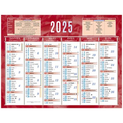 Bloc-calendrier jumbo anglais 6x3.5 - Planificat./calendrier/agenda