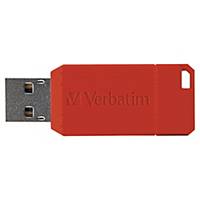 Memory Stick Pinstripe Drive Verbatim, 2.0 USB, 16 GB, red