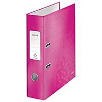 Leitz 180° Wow Laminated A4 , 80mm Spine, Lever Arch File Pink