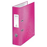 Leitz WOW lever arch file 180 degrees 80 mm pink