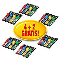 Post-it® Index tabs voordeelpak, 4 kleuren, 12 x 43 mm, 4 + 2 dispensers GRATIS