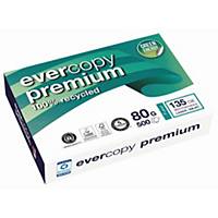 Genbrugspapir Evercopy Premium A4, 80 g, kasse med 5 pakker a 500 ark