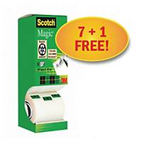 Scotch Magic Tape 19Mmx33M - Pack Of 8 (Includes 1 Free Roll)