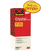 Scotch Crystal 600 transparant tape 19mmx33 m - value pack 7+1 free