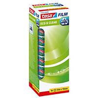 Tesa® Eco&Clear transparante tape, B 19 mm x L 33 m, 7 rollen plakband+1 gratis