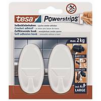 TESA POWERSTRIPS LARGE OVAL WHITE - PACK OF 2