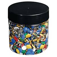 DRAWING PINS 10MM ASSORTED COLOURS - BOX OF 1,000