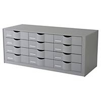 Drawer element Paperflow, 12 drawers for A4+ documents, grey