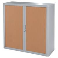 Roller shutter cabinet Paperflow, 110 x 41,5 x 104 cm (WxDxH), grey/beech