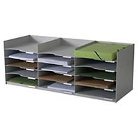 Système de rangement Paperflow pour armoires, 15 compartiments 24 x 32 cm, gris