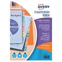 Conjunto 6 separadores personalizáveis Avery - A4 - PP