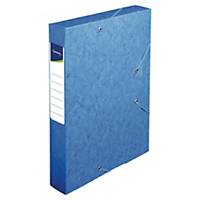 Boîte à documents Lyreco, carton brillant, dos 60 mm, bleue, la boîte