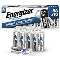 ENERGIZER ULTIMATE LITHIUM BATTERIES LR6/AA - PACK OF 10