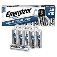 Energizer Batterie 634352, Mignon, FR06/AA, 1,5 Volt, Ultimate Lithium, 10 Stück