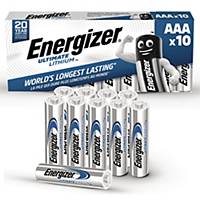 Batteri Energizer® Ultimate Lithium™, AAA, 1,5V, pakke a 10 stk.