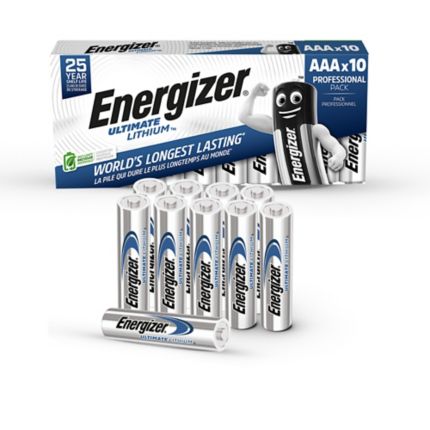 Piles Energizer Lithium AAA, L92/FR03, paq. 10 unités