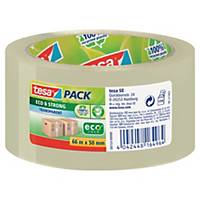 Tesapack® ecologische PP tape, transparant, 50 mm x 66 m, per rol tape