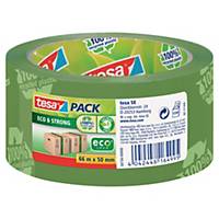 tesapack Eco & Strong Green Printed Packaging Tape, 66M x 50mm