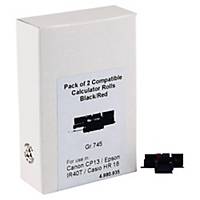 Pack de 5 rolos para calculadora CP13/IR-40T Grupo 745 - preto/vermelho