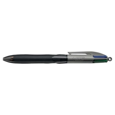 BIC 4 Colours Grip PRO Penna A Sfera Retrattile 12 Pezzi - Punta Media 1mm, Colori: Nero, Blu, Verde, Rosso, Con Impugnatura Ergonomica E Clip - 2