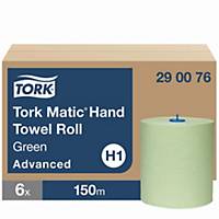Tork 290076 Matic® Papierhandtuchrollen Grün H1, 2-lagig, 6 Rollen